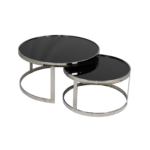 doblo-salontafel-doblo-zilver-zwart-glas-set-van-2